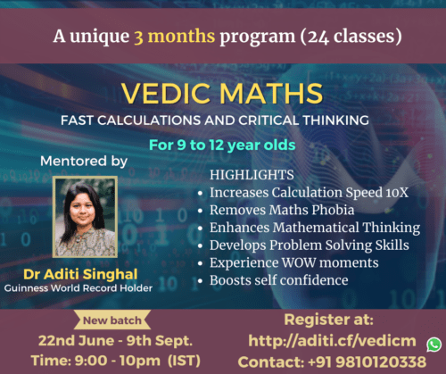 Vedic Maths Program-B4 (for 9 to 12 year olds) - Dynamic Minds Group